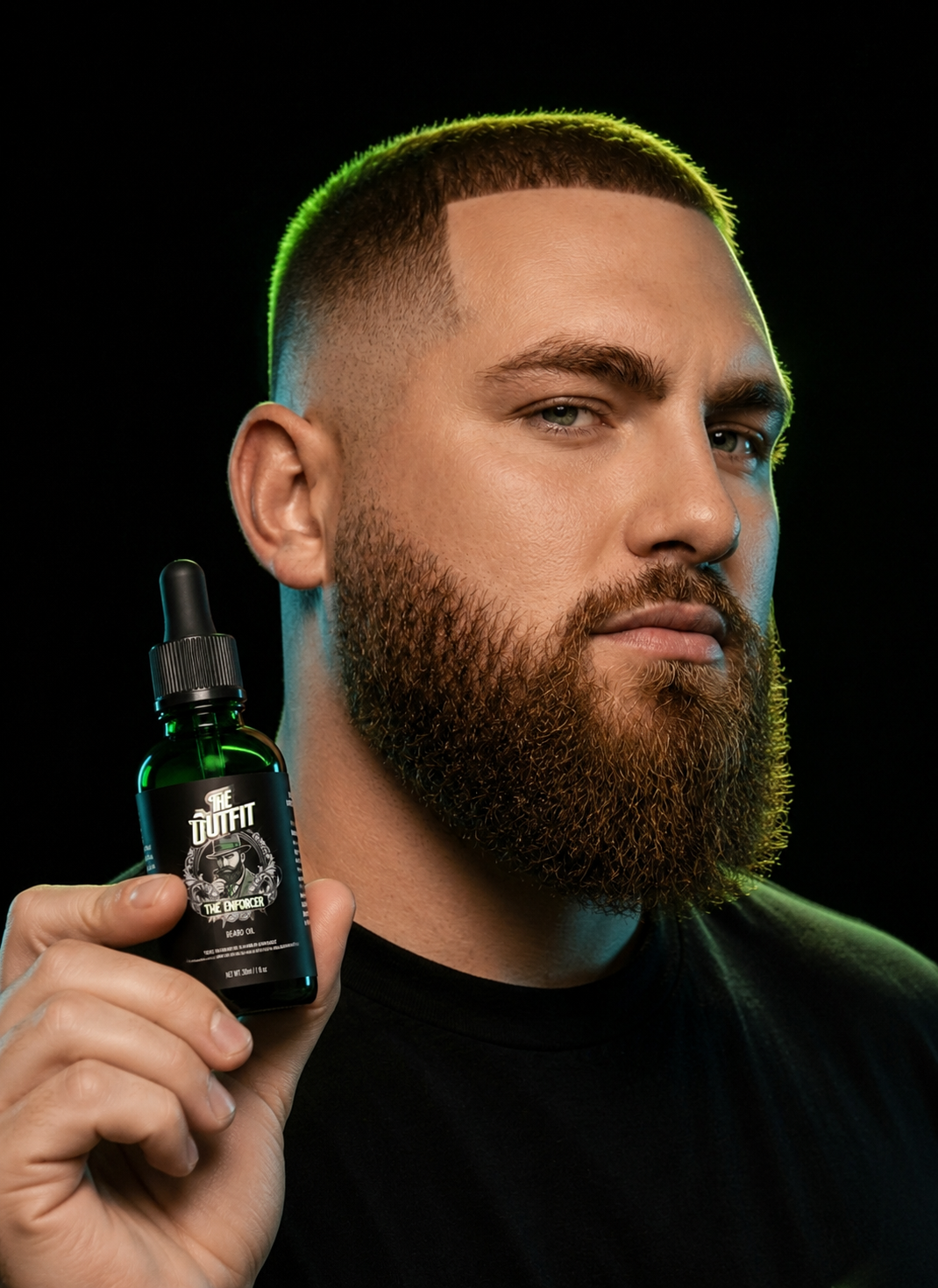 The Enforcer Beard Oil in use