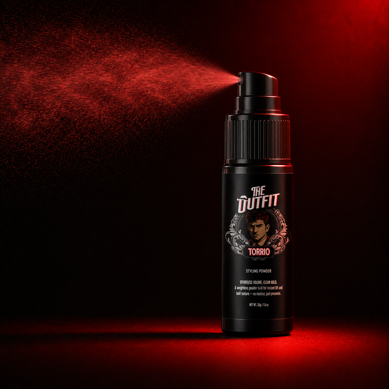 Torrio styling powder in use